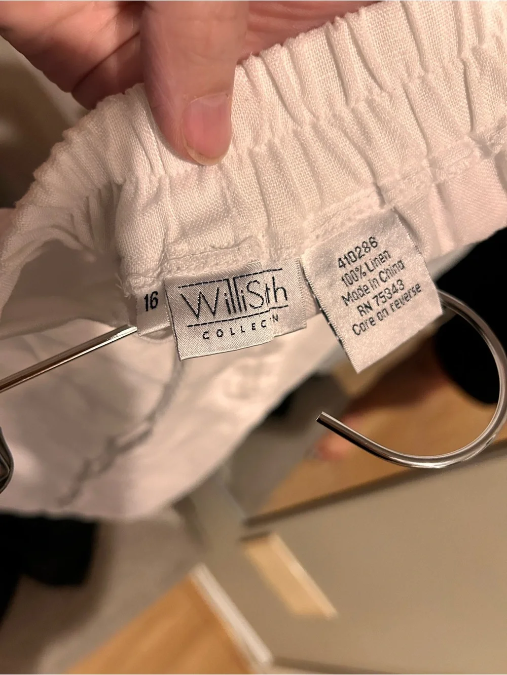Willi Smith White 100% Linen Drawstring Shorts